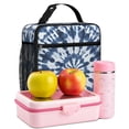 thumbnail image 6 of Blue and White Tie Dye Pattern Insulated Lunch Bag Teens,Lunch Box for Men Women for Work,Picnic or Travel,10.2x9.5x4.3 Inches,8 Can Capacity, 6 of 6