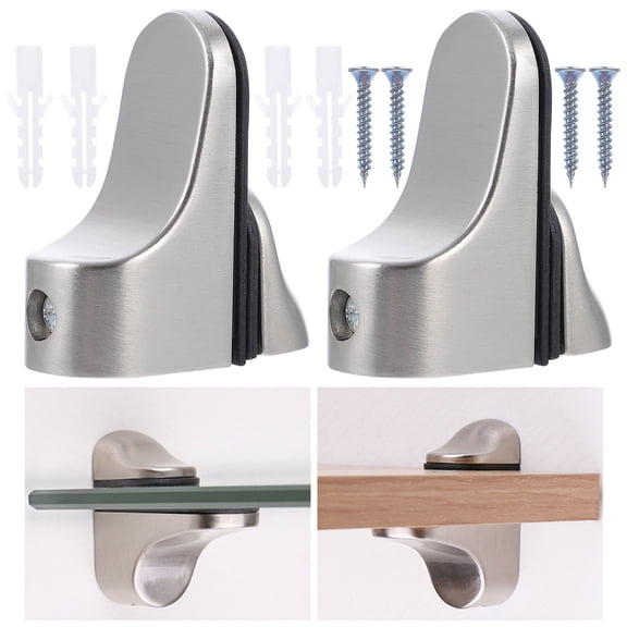Raindrops 4-Pack Adjustable Glass Shelf Brackets Wall Mount Clips for Kitchen Bathroom Bedroom Garage Storage Support