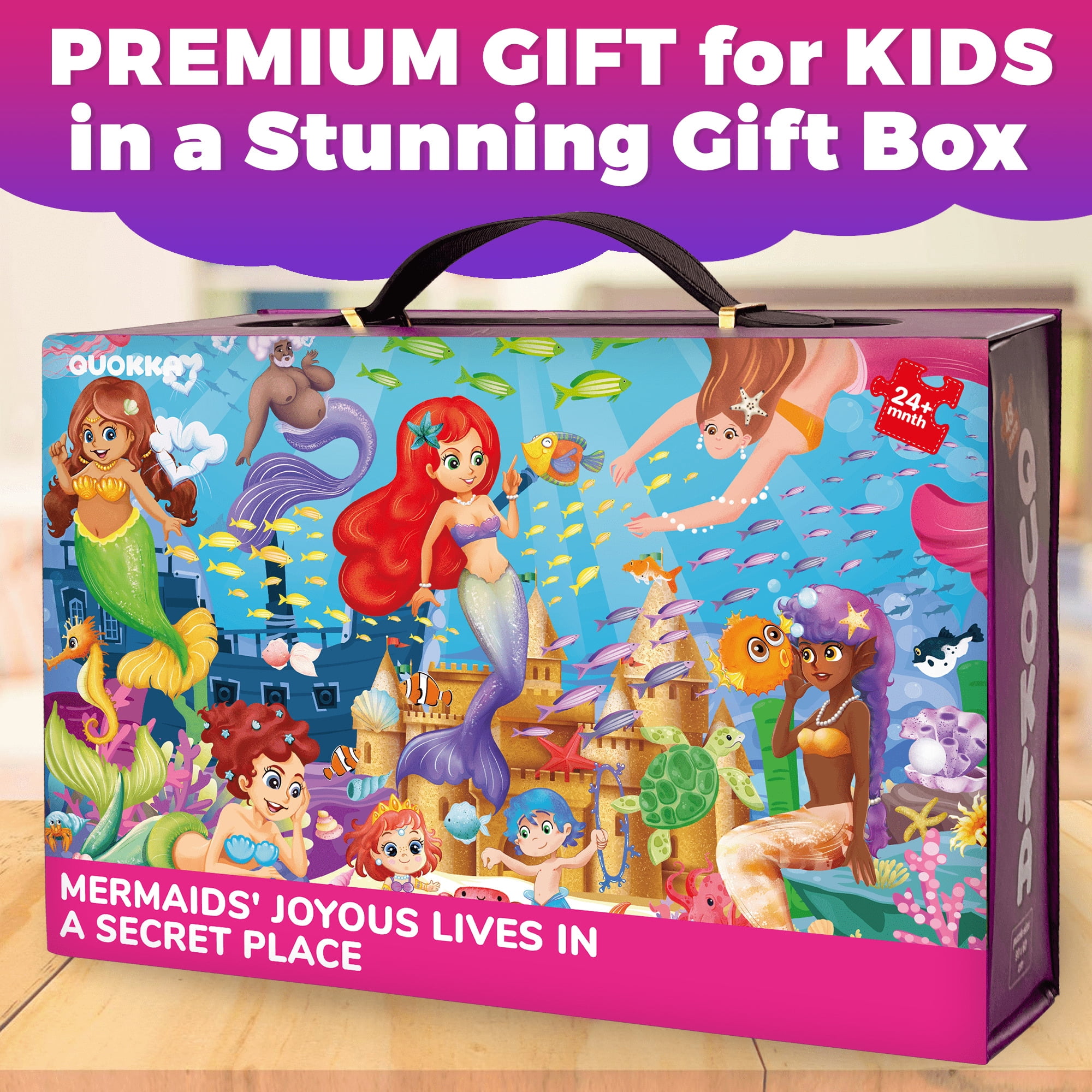QUOKKA Giant Puzzles for Kids 3 6 - 48 Pieces Puzzle Toys - Mermaid Gifts for Girls 4-6