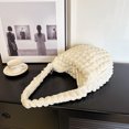 thumbnail image 2 of Bolso de mujer 2023 plisado Hobo Bag Soft Quilted Puff Girls Purse (Blanco), 2 of 8