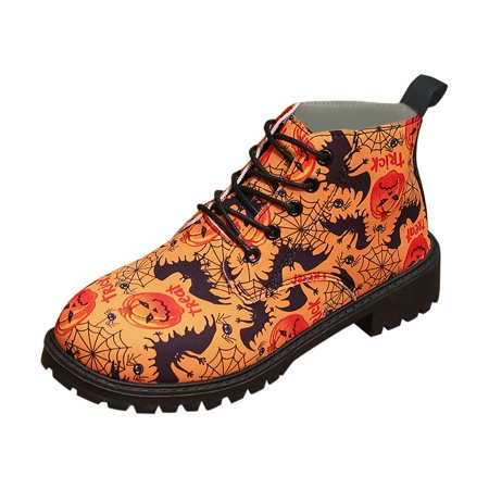 

Women S Winter Fashion Festival Printed Lace Up Ankle Boots Casual Comfort Bootsankle Rain Boots For Women Shoes For Women