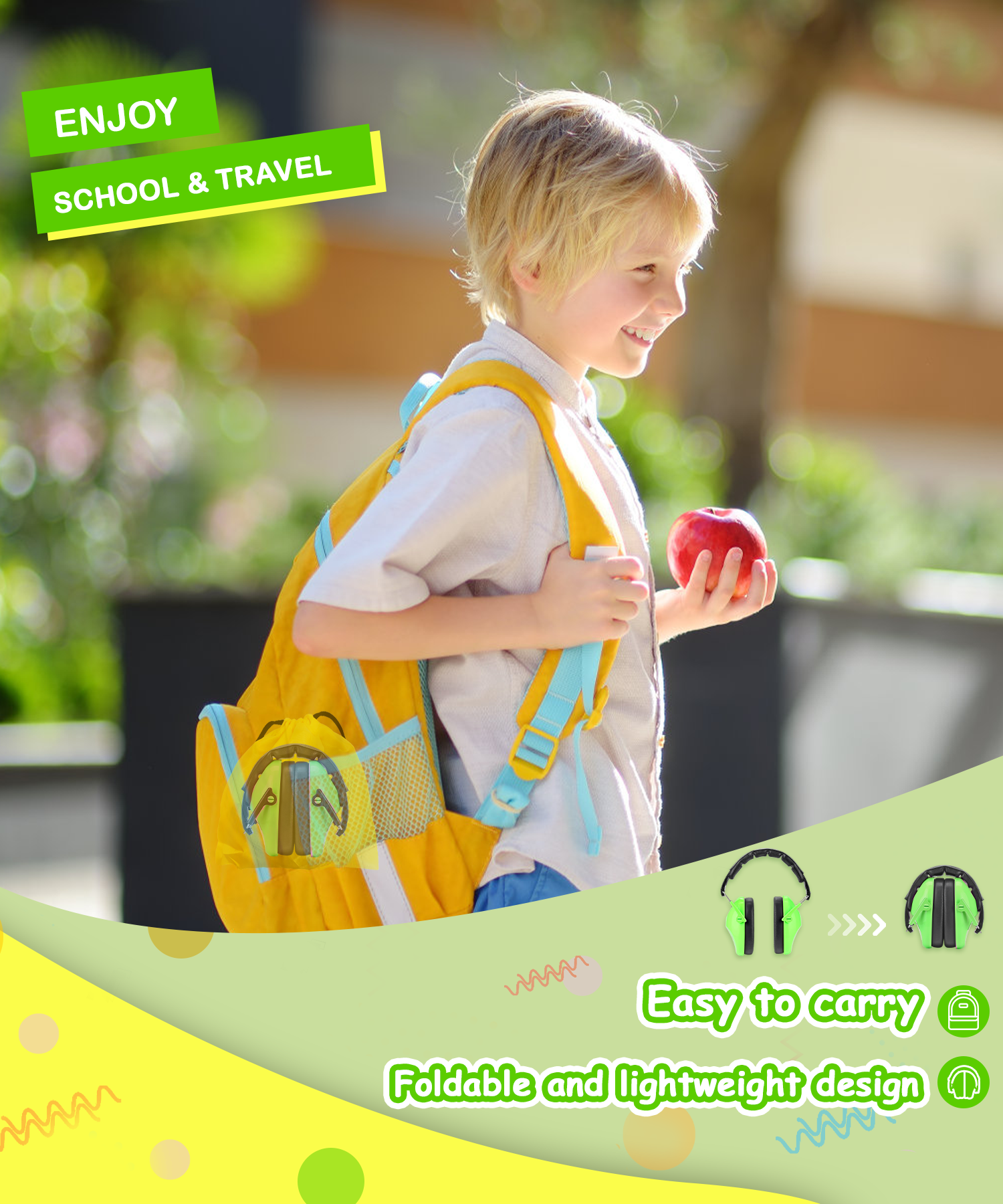 ZOHAN 2 Pack Kids Noise Cancelling Headphones, 25dB NRR Kids Ear Protection for School Travel Autism