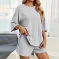 thumbnail image 2 of sususu 2 Piece Short Sets for Women Plus Size Summer Travel Vacation Airport Outfits Moisture-Wicking Casual Vacation Workout Shorts Sets Outfits Sweatsuit with Pocket GY1 L, 2 of 8