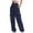 Blue, variant on Dyfzdhu Sweatpants for Women Loose Cargo Pants Retro Multi Pocket Low Waist Drawstring Pig Nose Buckle Slim Straight Woven Casual Beige