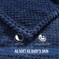 thumbnail image 6 of Exclusivo Mezcla Waffle Textured Extra Large Fleece Blanket, Super Soft and Warm Throw Blanket for Couch, Sofa and Bed (Navy Blue, 50"x70")-Cozy, Fuzzy and Lightweight, 6 of 7