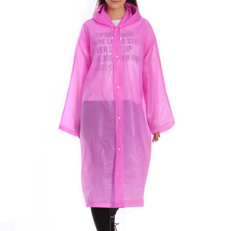 Unisex Waterproof Jacket Clear Raincoat Rain Coat Hooded Poncho Rainwear Men