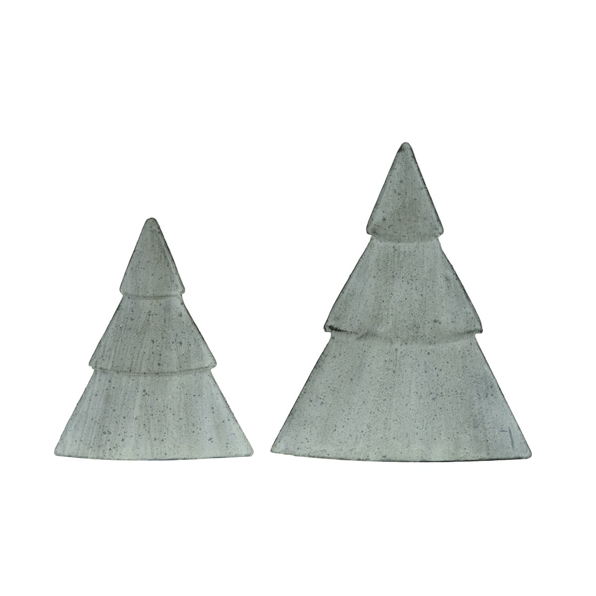 Rustic White Metal Christmas Trees Set of 2 Holiday Xmas Table Home