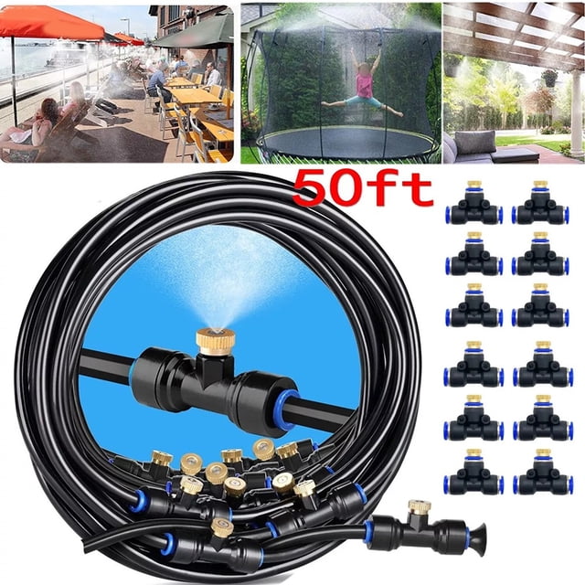 Mosiee Outdoor Misting Cooling System: 20Ft50Ft Easy-Install Fan