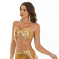 thumbnail image 6 of Aellinatey Sequins Halter Deep V Neck Backless Crop Tank Tops Club Party Raves Outfits, 6 of 17