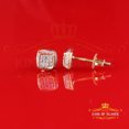 thumbnail image 3 of King of Bling's 10K Real Yellow Gold with 0.05ct Diamond Stud Square Earring For Women And Men, 3 of 12