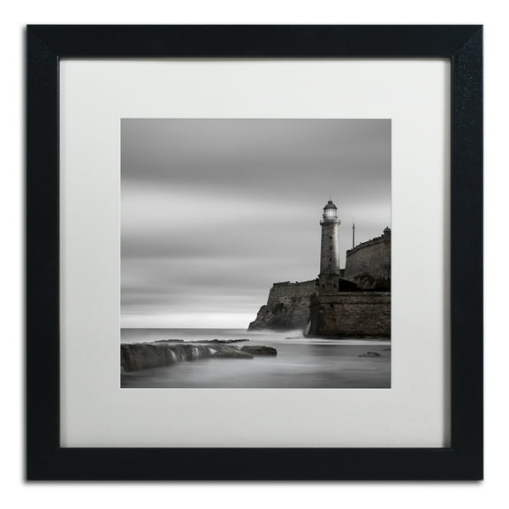 Moises Levy 'Morro Lighthouse' Matted Framed Art