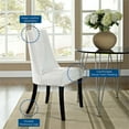 thumbnail image 5 of Modway Noblesse 19.5" Chaise de Salle à Manger Moderne en Simili Cuir Blanc (Lot de 2), 5 of 5