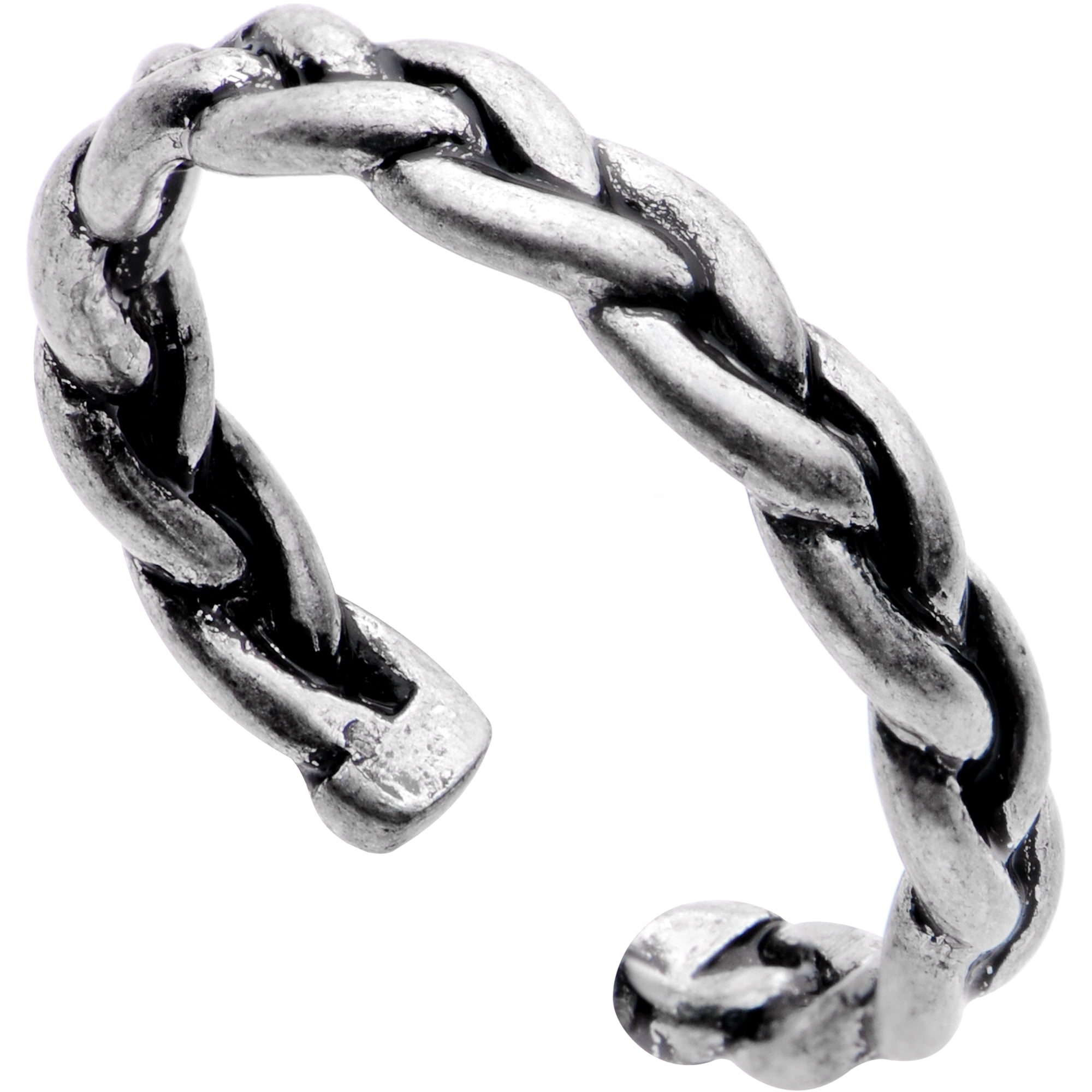 Body Candy Silver Plated Braided Rope Toe Ring