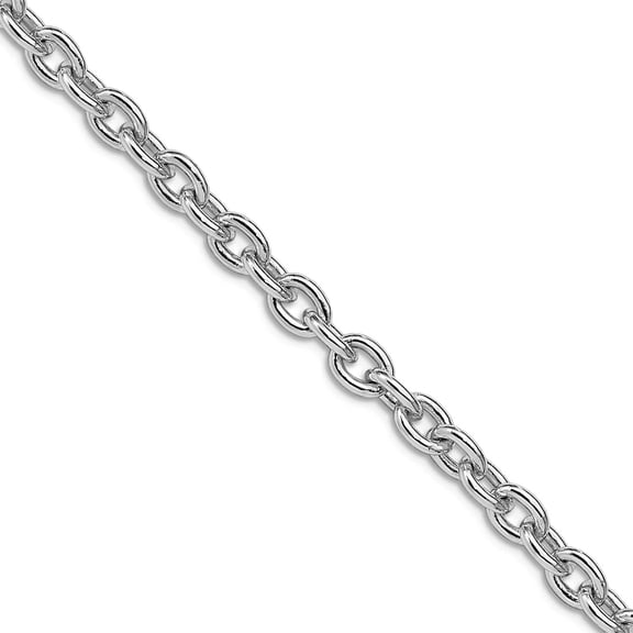925 Sterling Silver Rhodium Plated 4.5mm Cable Chain Necklace 16 Inch Chain Necklace for Women and Men