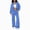 Blue, variant on Jogger Sets for Women 2 Piece Fashion Zipper Cropped Sweatshirt Jogger Pants Track Suit Plus Size Outfits for Women