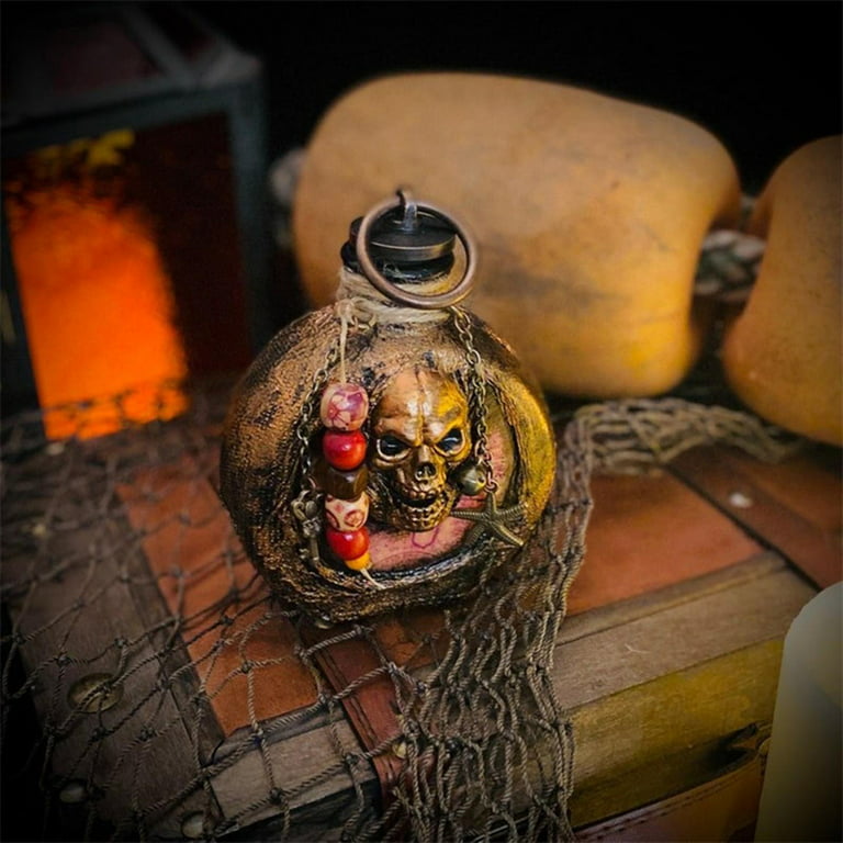 Bouteille rhum Pirate crâne d'halloween, ornement, accessoires