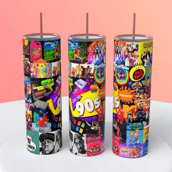I Love The 90s 20 oz insulated tumbler coffee cup hot cold beverages