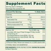 Spring Valley Norwegian Salmon Dietary Supplement Softgels for Heart Health, 1000 mg, 120 Count