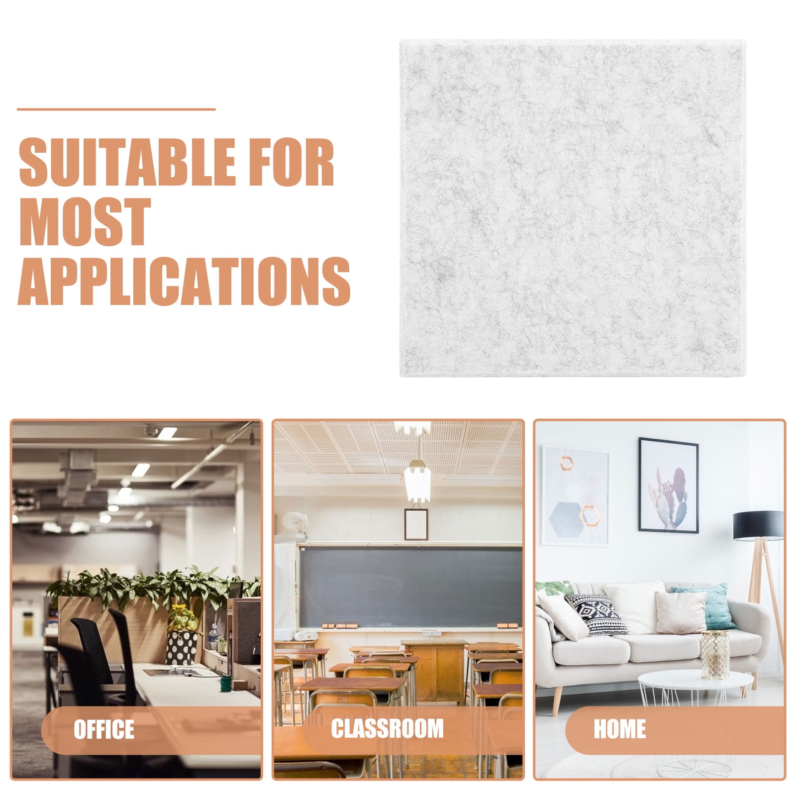ETEREAUTY 6Pcs Grey Felt Bulletin Board Set Sound Insulation Pin Display Boards for Wall Decor and Message Notes