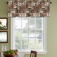 thumbnail image 3 of 2 Pack Country Patch Plaid Valances for Windows Bedroom Living Room Window Treatments, Brown Farmhouse Retro Bear Deer Cabin Rod Pocket Valance Drapes Short Kitchen Curtains Over Sink 54"x18", 3 of 8