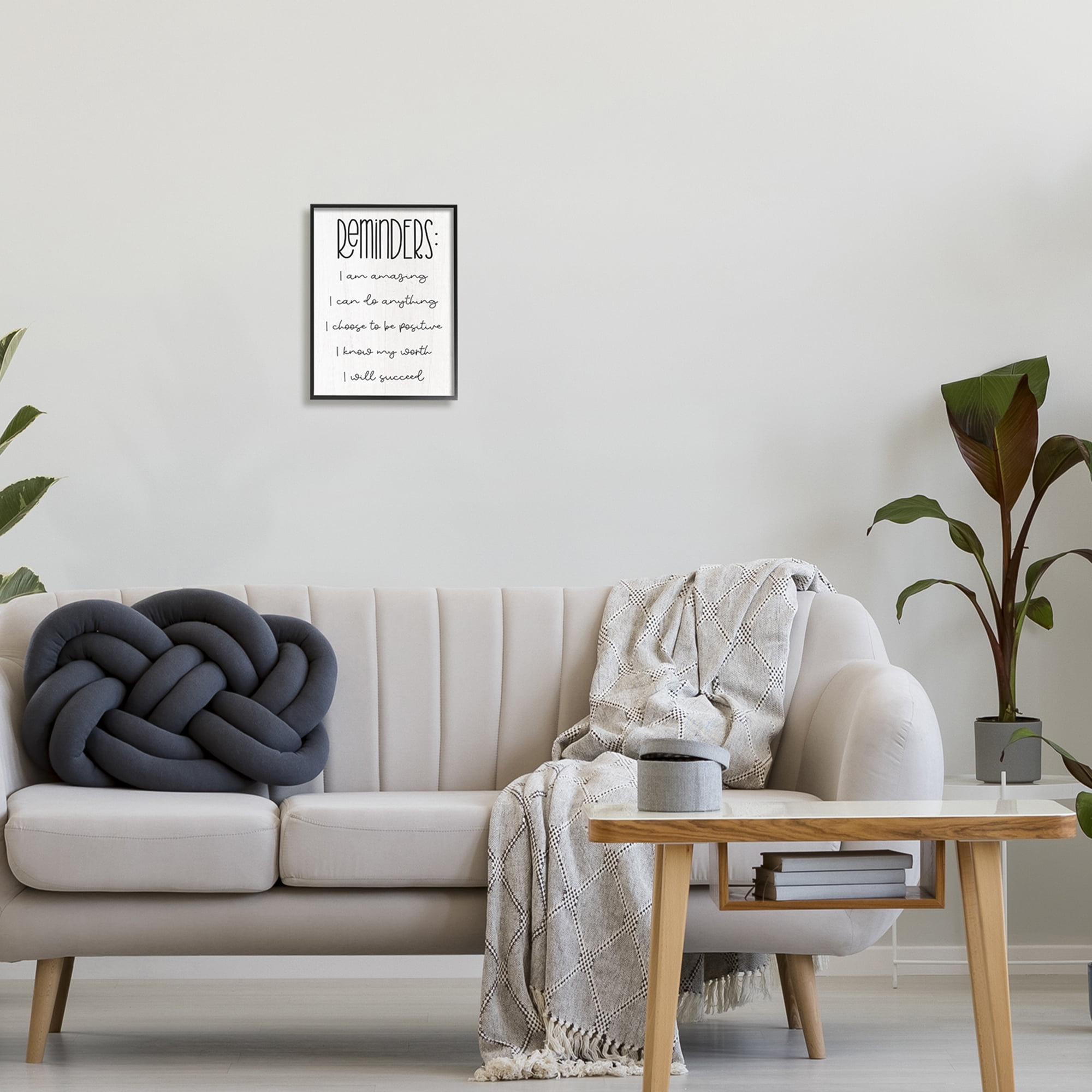 Stupell Positive Self Care Affirmation Reminders Inspirational Painting Black Framed Art Print Wall Art