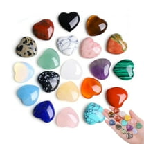 Scheam 20Pcs Heart Shaped Healing Crystal Stones,Polished Love Gemstones,Natural Cute Pocket Thumb Gem,Energy Balance Stones Decorative Rocks,Birthday Travel Gift (Assorted)