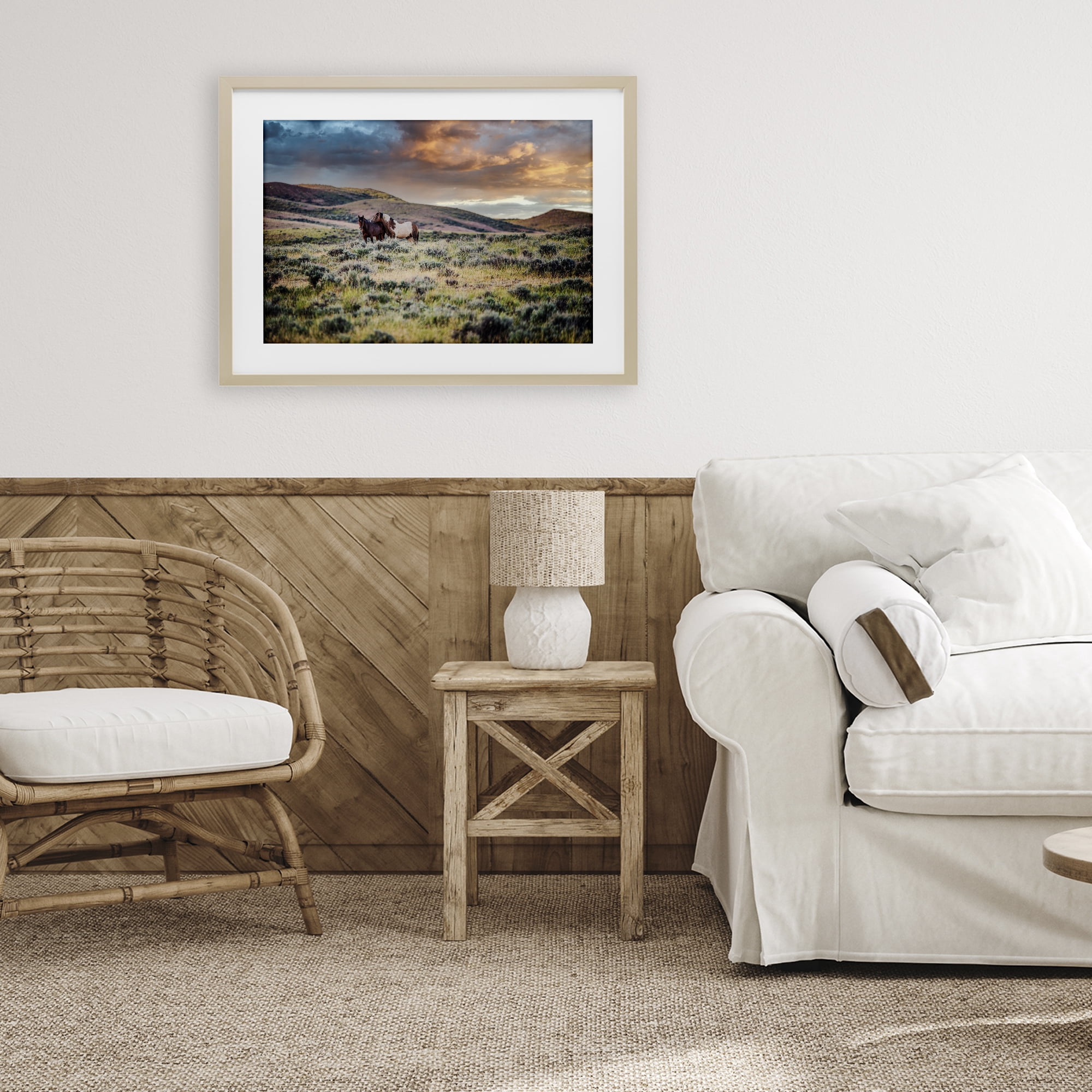 Stupell Industries Stay Close Horses Birch Framed Print Under Glass, design by Tim West