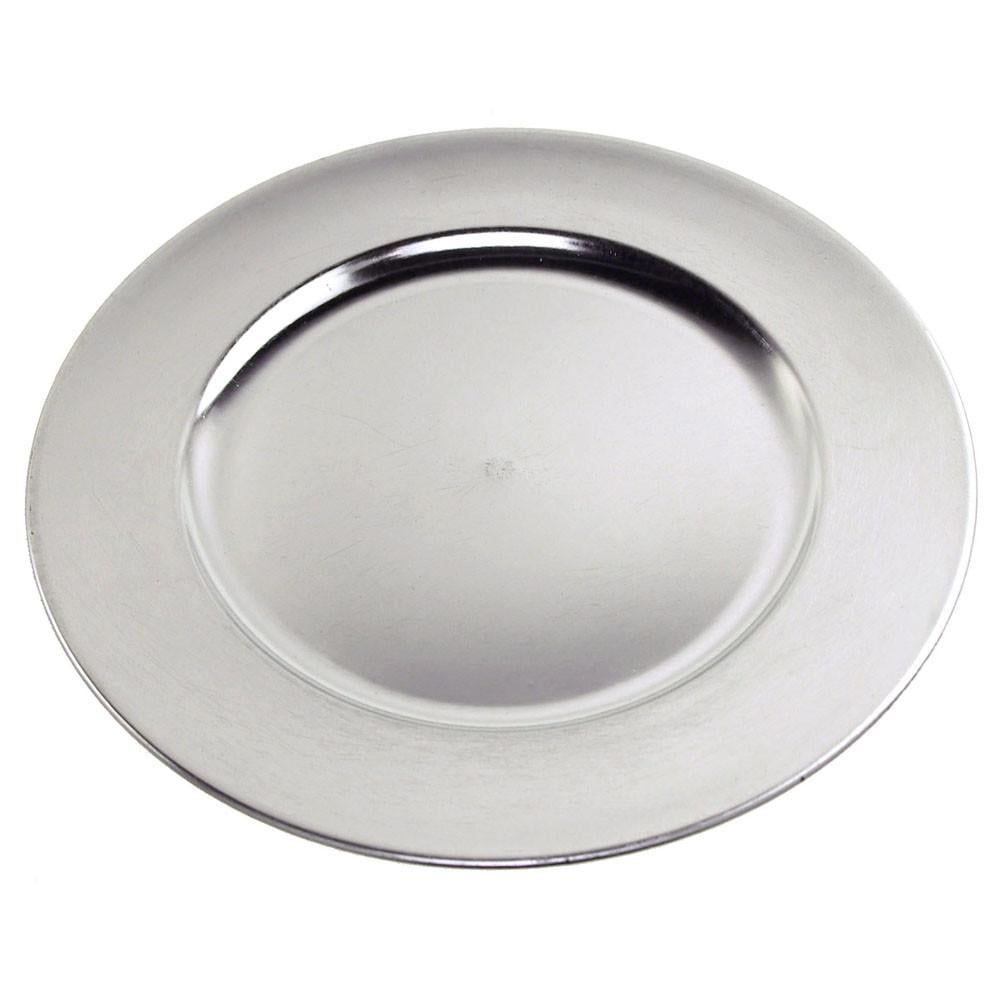 Metallic Round Charger Plate, 12Inch, Silver