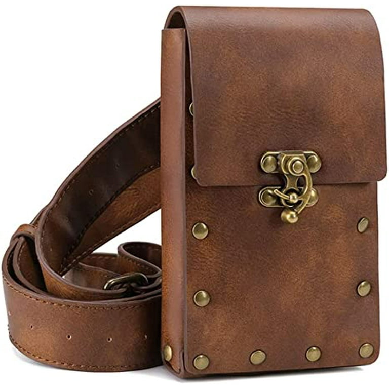 XUANYI-Belt Pouch Waist Bag Fanny Pack Medieval Vintage Leather