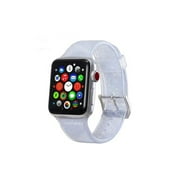 Tech Elements EW-AWGT142-SV 42 mm Silicone Bling Glitter Band with Buckle Closure Version for Apple Watch - Silver