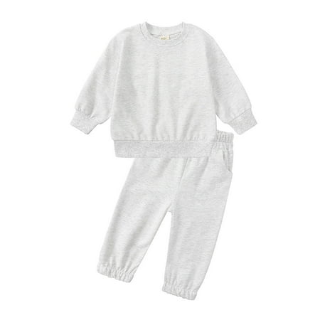 

Kids Boys Girls 2PCS Tops Sweatpants Outfits Cotton Hoodie Two-Piece Set for 12M-13T
