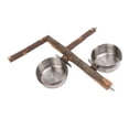 thumbnail image 2 of Soporte de madera para loros con cuenco de comida de acero inoxidable, soporte para alimentador de alimentos, conjunto de alimentador de jaula para pájaros combinado L, 2 of 5