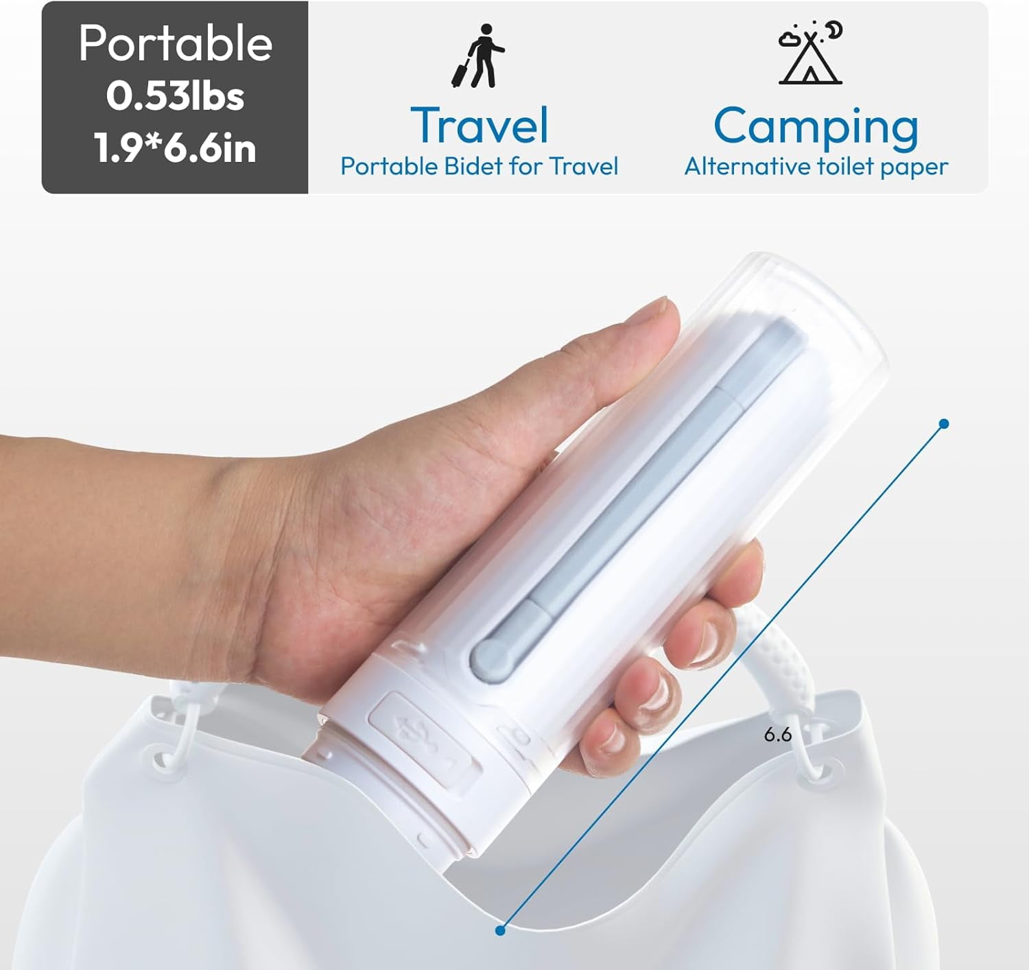 Portable Bidet for Travel Rechargeable Handheld Bidet Sprayer,Ideal for Women and Men,3 Spray Modes for Enhanced Personal Hygiene