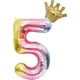 thumbnail image 1 of Otro jardín decorativo 100 cm arco iris número 5 globos con corona desmontable coloridas decoraciones de cumpleaños de lámina de helio digital para fiesta de cumpleaños, nosotros, 1 of 5