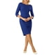 thumbnail image 2 of INSPIRE CHIC Vestido de trabajo para mujer de manga 3/4, cuello barco, elegante, vestido lápiz, talla 2XL, azul real, 2 of 5