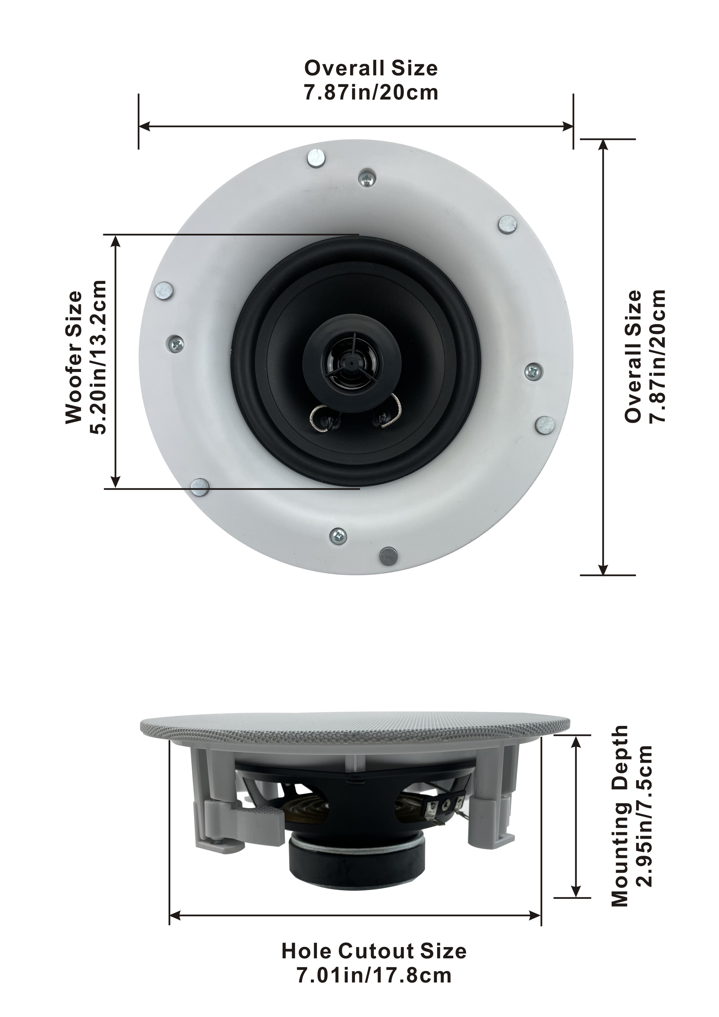 Acoustic Audio R192 Frameless In Ceiling / In Wall Speaker 4 Pair Pack 2 Way Home Theater Surround Speakers - image 3 of 7