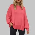 thumbnail image 2 of UAYOTSE Sweaters for Women Oversized Crewneck Long Sleeve Chunky Knit Pullover Sweaters Tops Trendy Fall Outfits(A191-Watermelon Red,L), 2 of 5