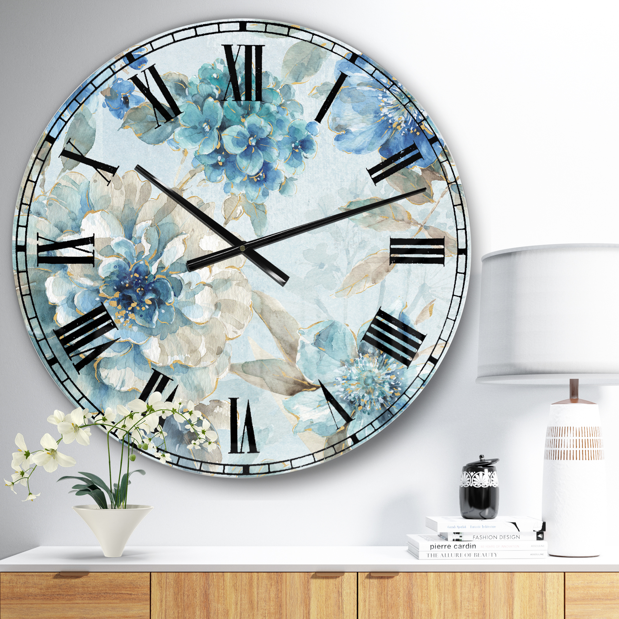 Designart Oversized Multicolor Analog Round Modern Traditional Wall Clocks, CLM30944-C23