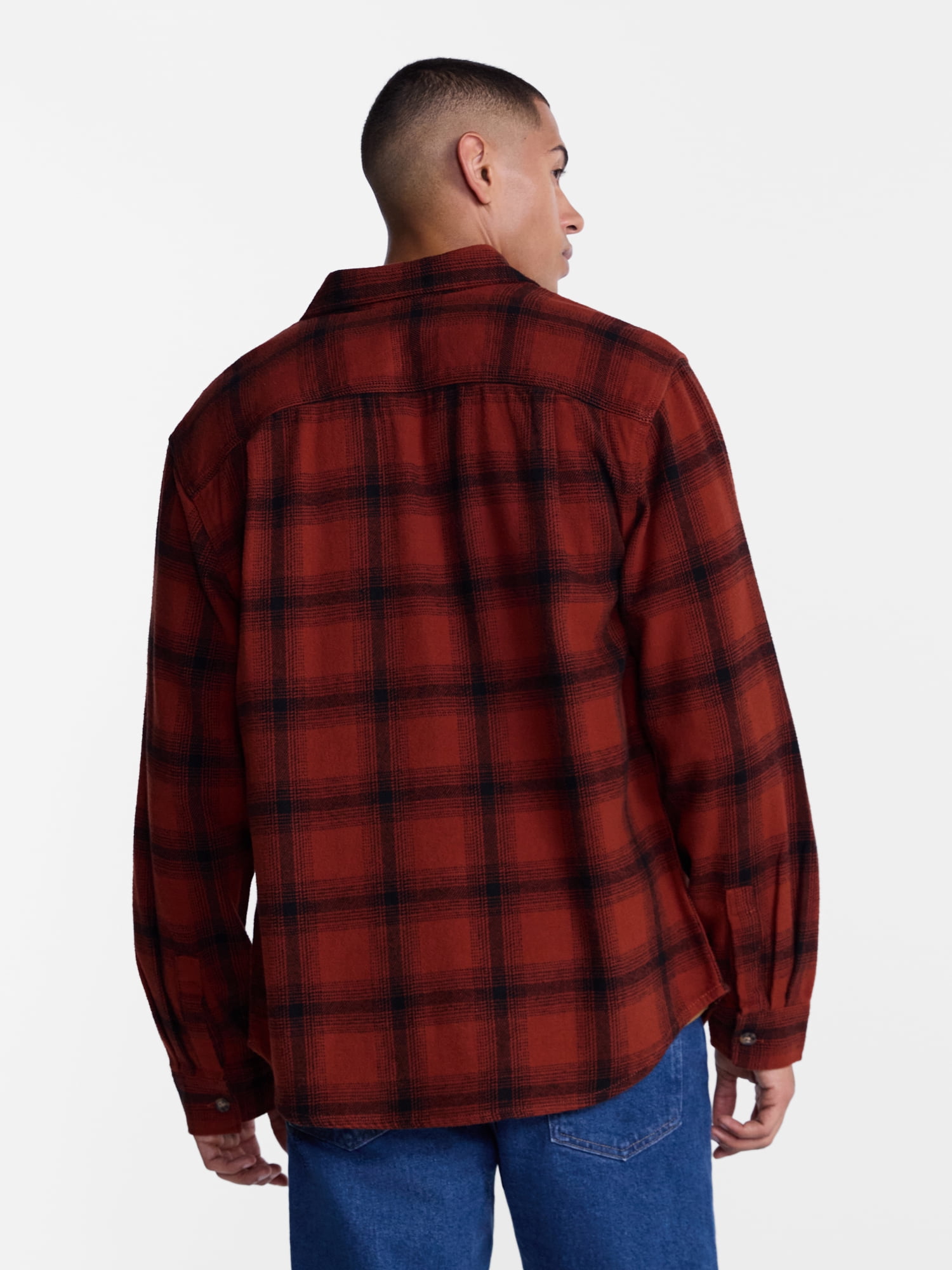 Brahma Men's Work Flannel Shirt with Long Sleeves, Sizes S-3XL