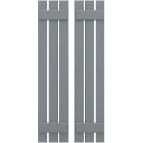 Ekena Millwork 11 1/2"W x 72"H Americraft Three Board (2 Batten) Exterior Real Wood Spaced Board-n-Batten Shutters (Per Pair), Ocean Swell