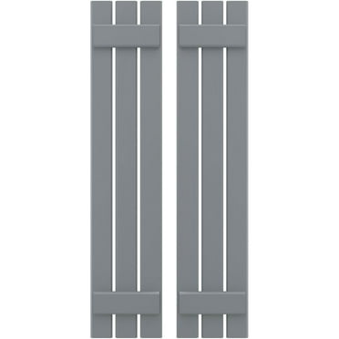 Ekena Millwork 11 1/2"W x 72"H Americraft Three Board (2 Batten) Exterior Real Wood Spaced Board-n-Batten Shutters (Per Pair), Ocean Swell