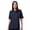 Dark Navy, variant on Women's CVC Pique Polo Shirts Short Sleeve Plain Tee 60/40 Cotton/Poly Knit Collar Polo Shirt (Black, S)