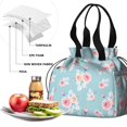 thumbnail image 4 of Pioneer Flower Floral Print Pattern Drawstring Lunch Bag Women - Drawstring Lunch Bag Insulated for Work Office - Stain-Resistant Large Lunchbags for Women with Multi-Pockets, 4 of 6