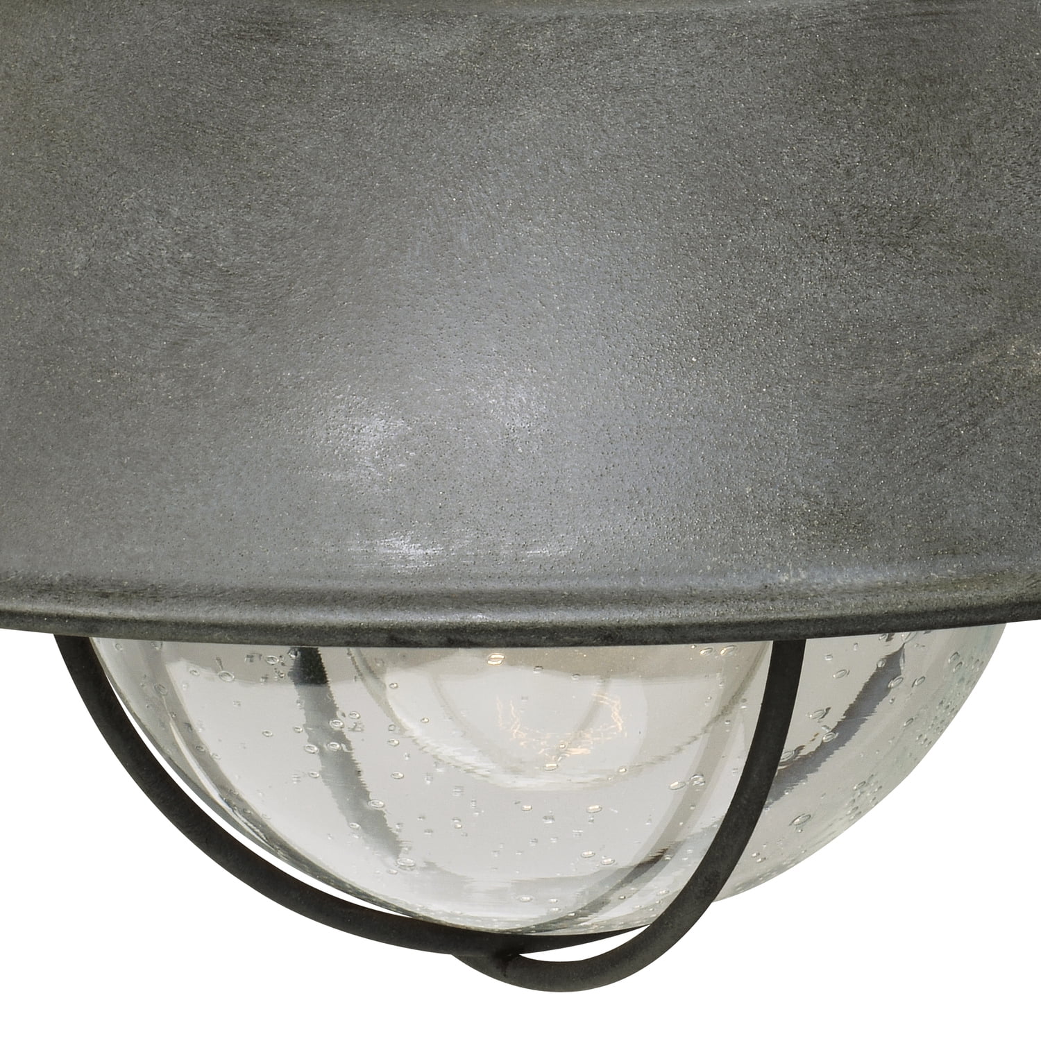 Homestock Antique Appeal 1 Light Gray Coastal Barn Dome Outdoor Wall Lantern Clear Glass
