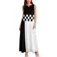 thumbnail image 3 of Mod Ska Black White Colour Block Long Dress birthday dresses for wom party dresses woman Dress, 3 of 7