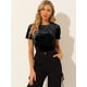 thumbnail image 2 of Día de San Patricio Camiseta Terciopelo Sólida Casual De Manga Corta Con Cuello Redondo Para Mujer Negro M, 2 of 6