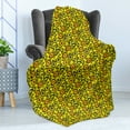 thumbnail image 4 of Ethnic Soft Flannel Fleece Throw Blanket, Abstract Traditional Different Color Evil Eye, Cozy Plush for Indoor and Outdoor Use, 60" x 80", Yellow Multicolor, by Ambesonne, 4 of 5