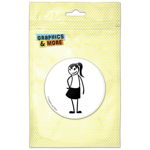 Mother Stick Figure Family Mom Refrigerator Button Magnet