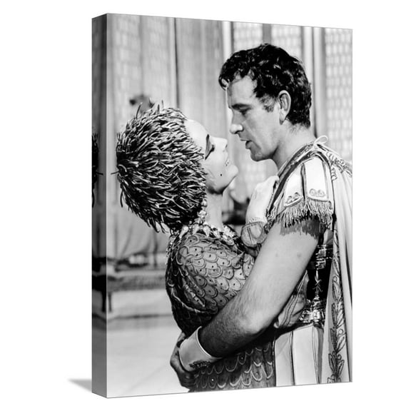 Art.com Cleopatra, Elizabeth Taylor, Richard Burton, 1963 Stretched Canvas Print Wall Art, 12" x 16"
