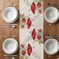 thumbnail image 6 of Red Mushrooms Table Runner - 120 Inch Long, Kitchen Dining Table Runner Dresser Scarves, Sage Green Eucalyptus Butterflies Plants Farmhouse Decor for Coffee Tables Wedding Party Banquet, 6 of 8